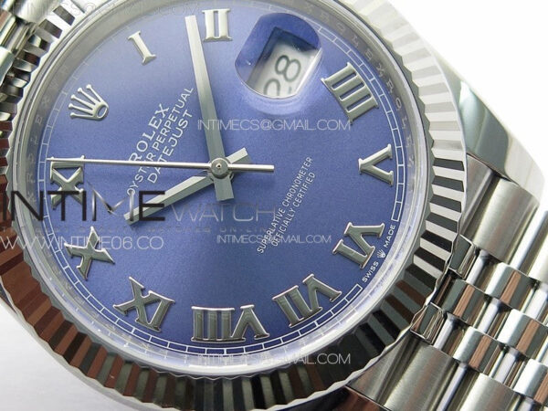 DateJust 41 126334 Clean 1:1 Best Edition 904L Steel Blue Roman Dial on Jubilee Bracelet VR3235 - Image 5