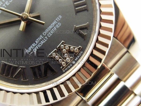 Datejust 31mm 278275 RG BP Best Edition Gray Roman Markers Dial @6 Dia on RG President Bracelet - Image 5