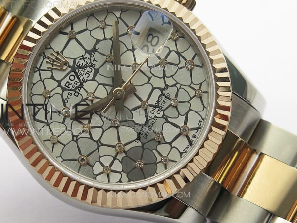 DateJust 31mm 72610 SS/RG APSF Best Edition Blue Flowers Crystals Dial on Oyster Bracelet A2824 - Image 5