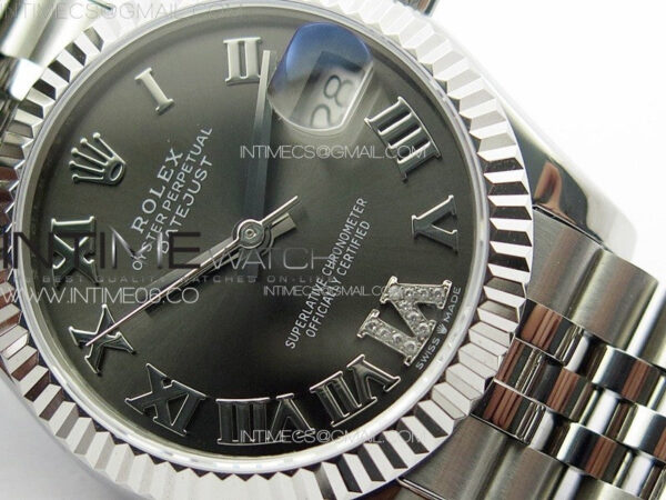 DateJust 31mm 178271 SS APSF Best Edition Gray Dial Roman Markers on Jubilee Bracelet A2824 - Image 4