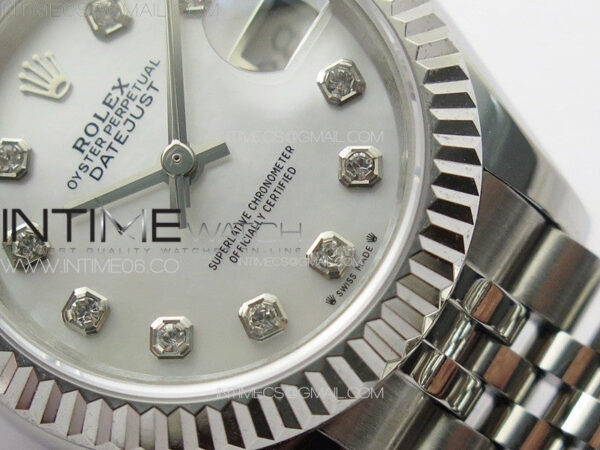 Datejust 28mm 279179 SS APSF Best Edition Silver Dial Crystals Markers on SS Jubilee Bracelet NH05 - Image 5