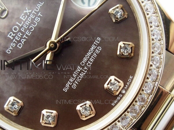 Datejust 31mm 278275 RG BP Best Edition Dia Bezel Brown Roman Crystal Markers Dial on RG President Bracelet - Image 5