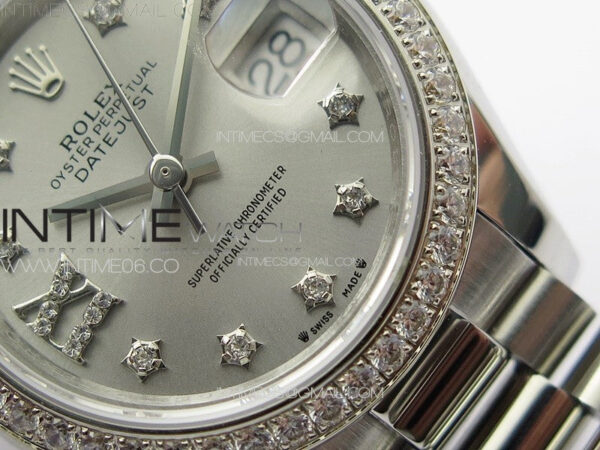 Datejust 28mm 279179 SS/Crystals APSF Best Edition Silver Dial Stars Crystals Markers on SS President Bracelet NH05 - Image 5