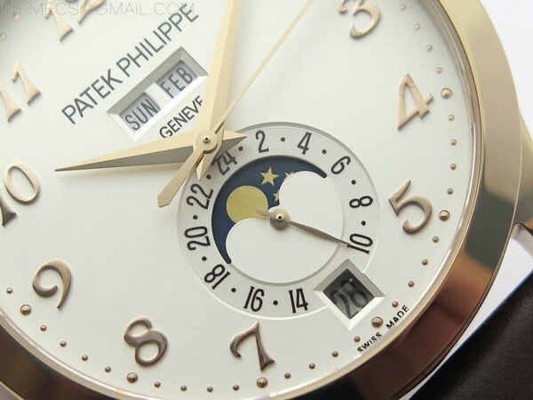 Annual Calendar Complications 5396 RG GRF Best Edition White dial Numbers Markers Blue Markers on Brown leather strap A324 - Image 5