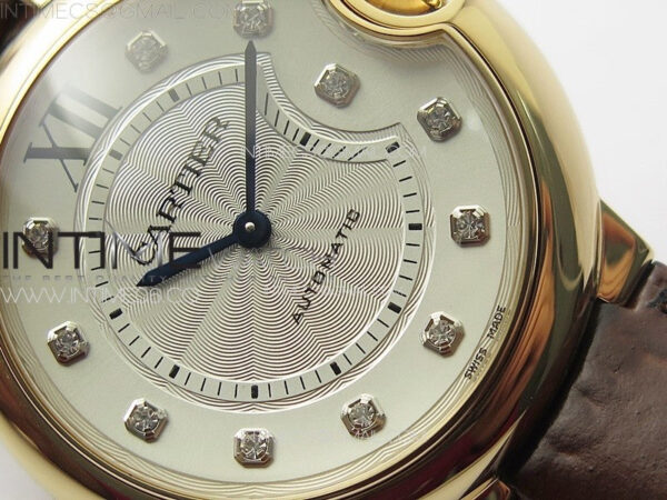 Ballon Bleu 36mm RG K3F 1:1 Best Edition White Textured Dia Markers Dial On Black Leather Strap A076 - Image 5