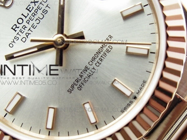 Datejust 31mm 278275 RG BP Best Edition Silver Sticks Markers Dial on RG President Bracelet - Image 4