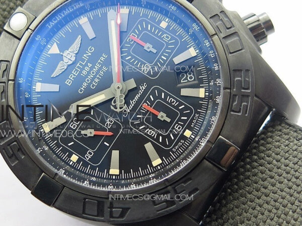 CHRONOMAT 44MM BLACKSTEEL V9F 1:1 SPECIAL EDITION BLACK DIAL ON BLACK RUBBER STRAP - Image 5
