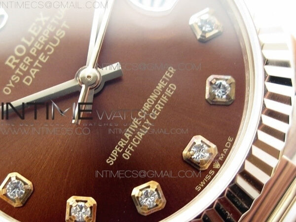 Datejust 31mm 278275 RG BP Best Edition Brown Crystal Markers Dial on RG President Bracelet - Image 5