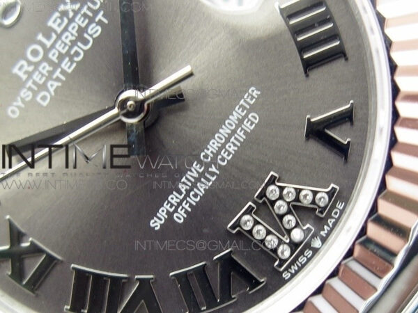 Datejust 31mm 278275 SS BP Best Edition Gray Roman Markers Dial(@6 Crystal Makrer) on SS President Bracelet - Image 4
