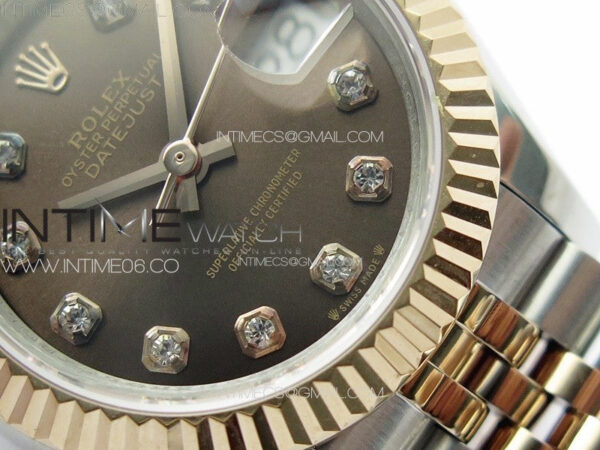 Datejust 28mm 279179 SS/RG APSF Best Edition Brown Dial Crystals Markers on SS/RG Jubilee Bracelet NH05 - Image 5