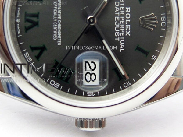 DateJust 36 SS 126200 904L Steel VSF 1:1 Best Edition Gray Dial Roman Markers on Jubilee Bracelet VS3235 - Image 4