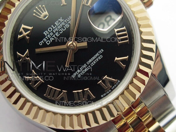 Datejust 28mm 279173 SS/RG BP Best Edition Black Roman Markers Dial on SS/RG Jubilee Bracelet ETA2671 - Image 5
