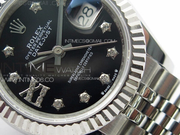 Datejust 28mm 279179 SS APSF Best Edition Black Dial Stars Crystals Markers on SS Jubilee Bracelet NH05 - Image 5