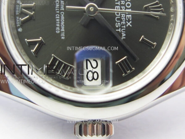 Datejust 28mm 279166 Smooth Bezel SS APSF Best Edition Gray Dial Roman Markers on SS Jubilee Bracelet NH05 - Image 5