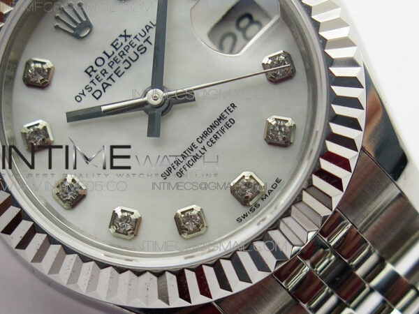 Datejust 28mm 279174 SS BP Best Edition White MOP Crystal Markers Dial on SS Jubilee Bracelet ETA2671 - Image 5