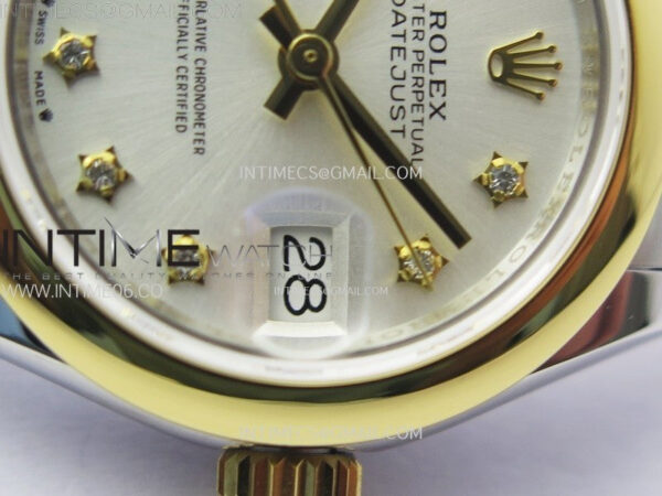 Datejust 28mm 279173 Smooth Bezel SS/YG APSF Best Edition White MOP Dial Star Crystals Markers on Jubilee Bracelet NH05 - Image 5
