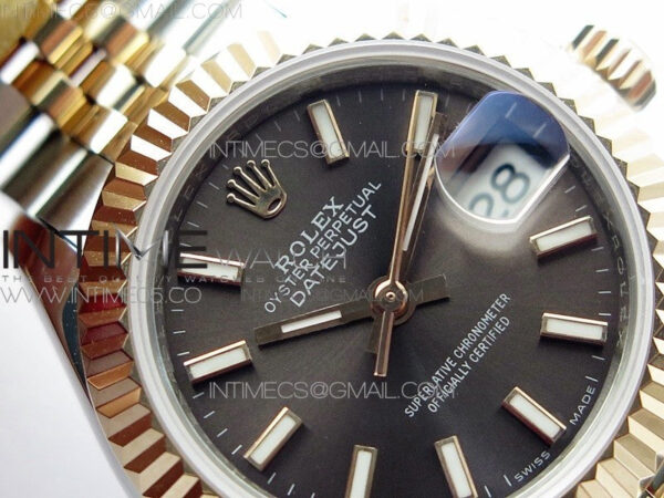 Datejust 28mm 279173 SS/RG BP Best Edition Gray Stick Markers Dial on SS/RG Jubilee Bracelet ETA2671 - Image 5