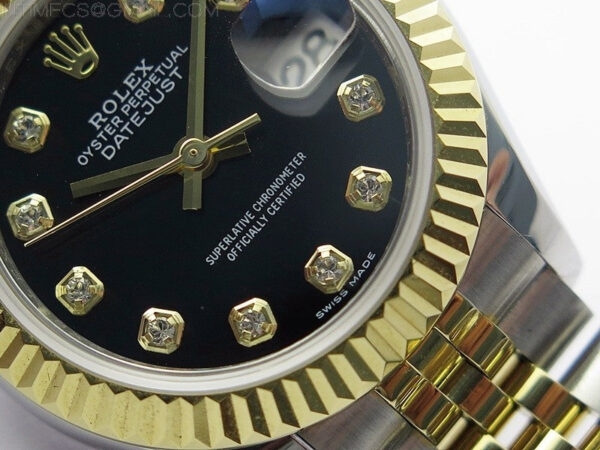 Datejust 28mm 279173 SS/YG BP Best Edition Black Crystals Markers Dial on SS/YG Jubilee Bracelet ETA2671 - Image 5