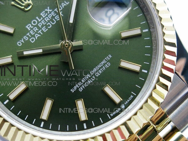 Datejust 36mm 116231 SS/YG BP 1:1 Best Edition Green Dial Stick Markers On SS/YG Jubilee Bracelet A2824 - Image 5