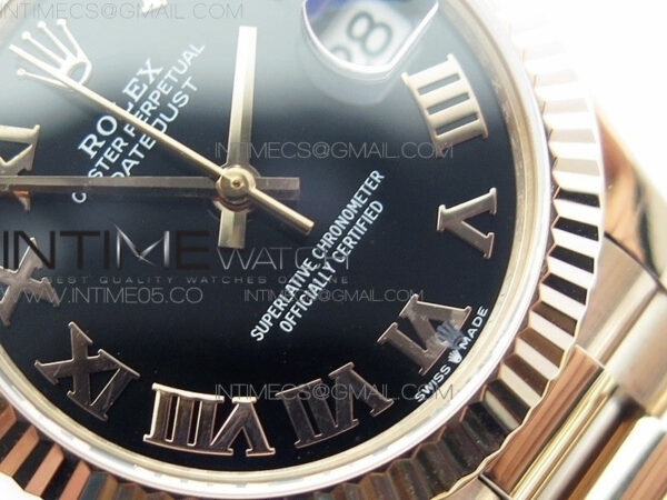 Datejust 31mm 278275 RG BP Best Edition Black Roman Markers Dial @6 Dia on RG President Bracelet - Image 5