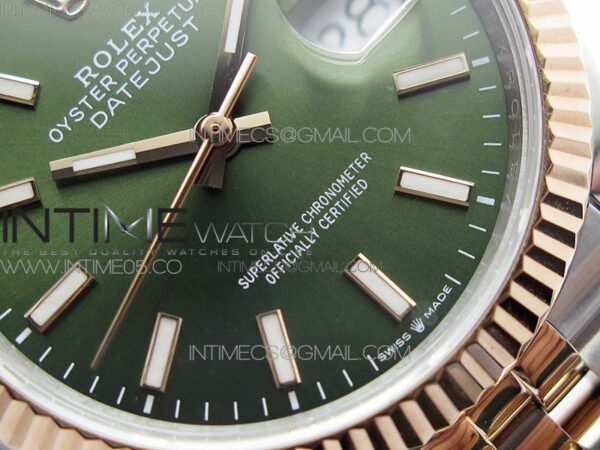Datejust 36mm 116231 SS/RG BP 1:1 Best Edition Green Dial Stick Markers On SS/RG Jubilee Bracelet A2824 - Image 5