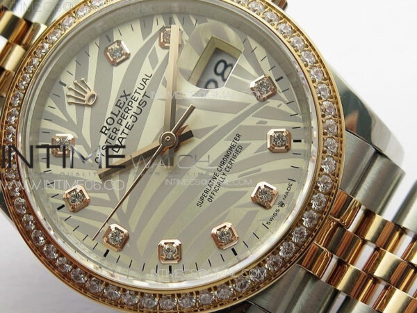 DateJust 36 SS/YG 126231 Diamonds Bezel JDF 1:1 Best Edition New Silver Dial on Jubilee SS/YG Bracelet - Image 4
