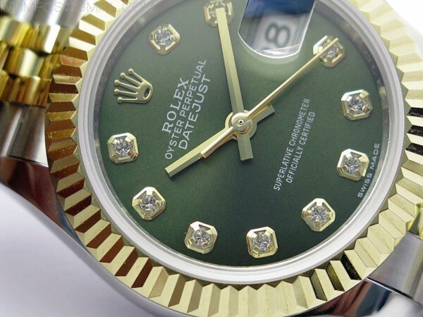 Datejust 28mm 279173 SS/YG BP Best Edition Green Crystals Markers Dial on SS/YG Jubilee Bracelet ETA2671 - Image 5