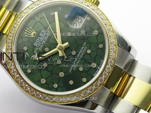 DateJust 31mm 72610 Crystals Bezel SS/YG APSF Best Edition Blue Flowers Crystals Dial on Oyster Bracelet A2824 - Image 5