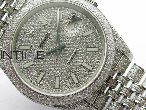 DateJust 41 126334 Full Paved Diamonds BP Best Edition Diamonds Dial Stick Markers on Jubilee Bracelet A2824 - Image 5