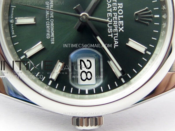 DateJust 36 SS 126200 904L Steel VSF 1:1 Best Edition Green Dial Sticks Markers on Jubilee Bracelet VS3235 - Image 5