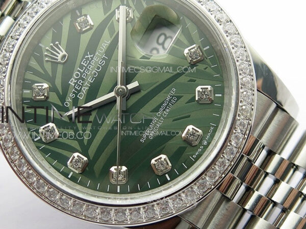 DateJust 36 SS 126233 Diamonds Bezel JDF 1:1 Best Edition New Green Dial on Jubilee SS Bracelet - Image 5