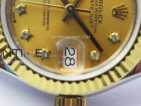 Datejust 28mm 279173 SS/YG APSF Best Edition Gold Dial Star Crystals Markers on Jubilee Bracelet NH05 - Image 4