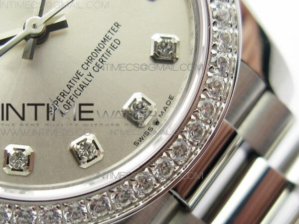 Datejust 31mm 278275 SS Crystal bezel BP Best Edition Silver Dial(@6 Crystal Marker) on SS President Bracelet - Image 5