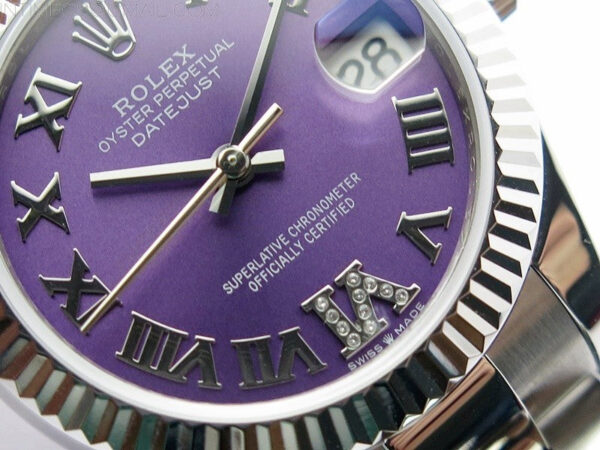 Datejust 31mm 278273 SS BP Best Edition Purple Roman Markers Dial on Oyster Bracelet - Image 4