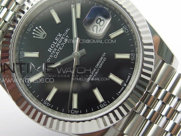 DateJust 41 126334 Clean 1:1 Best Edition 904L Steel Black Stick Dial on Jubilee Bracelet VR3235 - Image 4