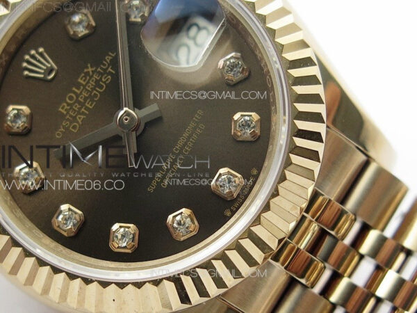 Datejust 28mm 279179 RG APSF Best Edition Brown Dial Crystals Markers on SS Jubilee Bracelet NH05 - Image 4