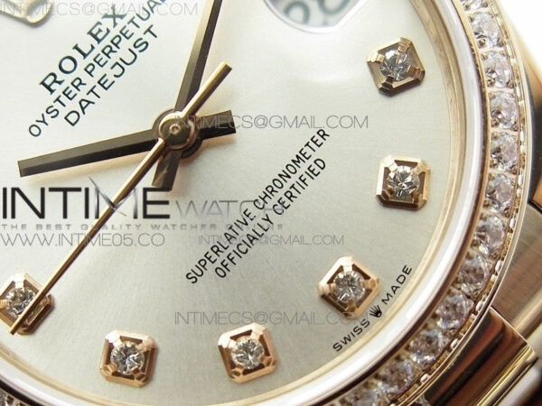 Datejust 31mm 278275 RG Dia Bezel BP Best Edition Silver Crystal Markers Dial on RG President Bracelet - Image 3