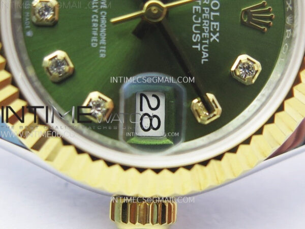 Datejust 28mm 279173 SS/YG APSF Best Edition Green Dial Crystals Markers on Jubilee Bracelet NH05 - Image 5