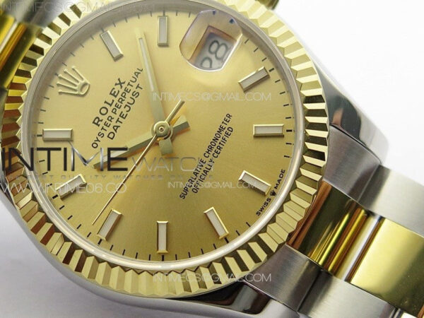 DateJust 31mm 178271 SS/YG APSF Best Edition YG Dial Sticks Markers on Oyster Bracelet A2824 - Image 5