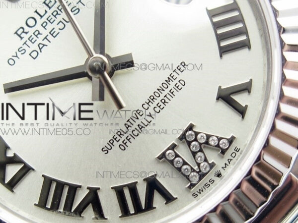 Datejust 31mm 278275 SS BP Best Edition Silver Roman Markers Dial(@6 Crystal Makrer) on SS President Bracelet - Image 6
