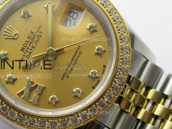 Datejust 28mm 279179 SS/YG APSF Best Edition Gold Dial Stars Crystals Markers on SS/YG Jubilee Bracelet NH05 - Image 5