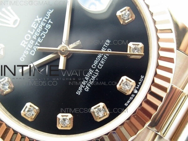 Datejust 31mm 278275 RG BP Best Edition Black Crystal Markers Dial on RG President Bracelet - Image 5