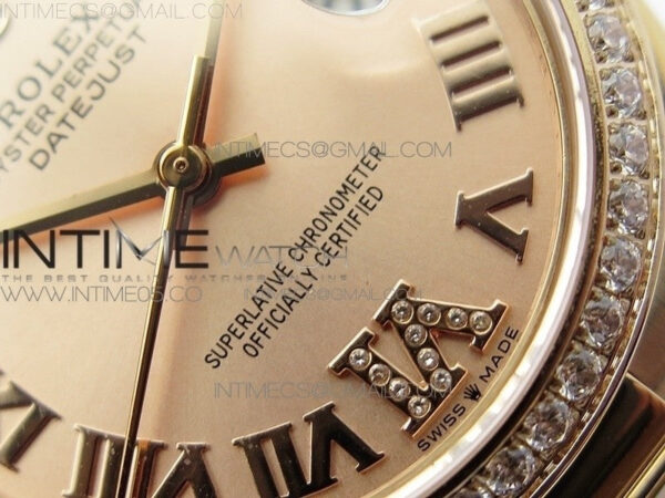Datejust 31mm 278275 RG Dia Bezel BP Best Edition RG Roman Markers Dial @6 Dia on RG President Bracelet - Image 5