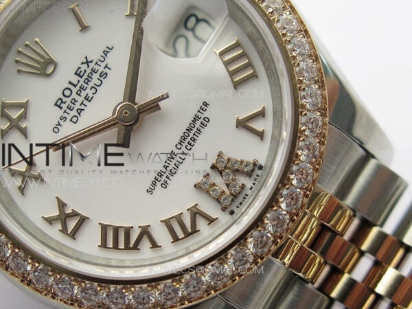 Datejust 28mm 279179 SS/RG APSF Best Edition White Dial Roman Markers on SS/RG Jubilee Bracelet NH05 - Image 6