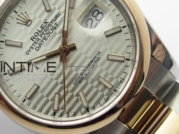DateJust 36 SS/RG 126201 BP 1:1 Best Edition Silver Dial on Oyster Bracelet - Image 4