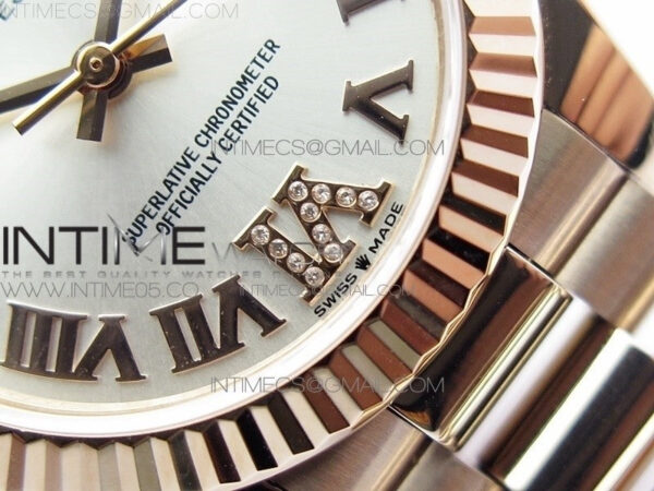 Datejust 31mm 278275 RG BP Best Edition Silver Roman Markers Dial @6 Dia on RG President Bracelet - Image 6
