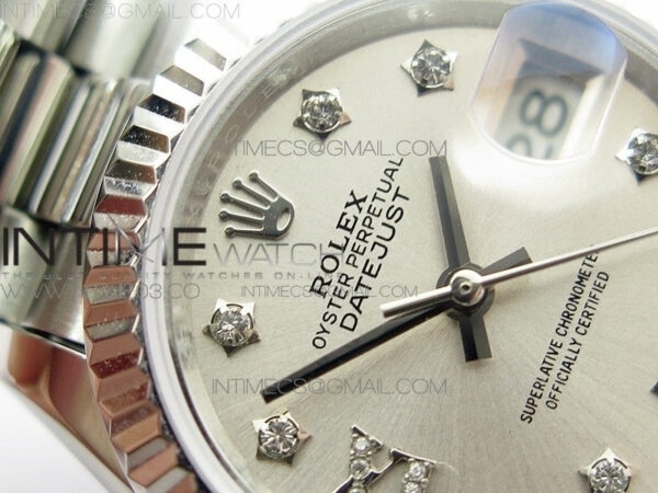 DateJust 28mm SS BP Best Edition Silver Dial XI Diamond on SS Bracelet ETA2671 - Image 6