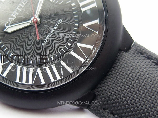 Ballon Bleu 42mm DLC K3F 1:1 Best Edition Black Texture Dial on Black Leather Strap A2824 - Image 6