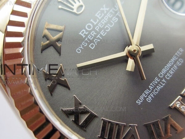Datejust 31mm 278275 RG BP Best Edition Gray Roman Markers Dial @6 Dia on RG President Bracelet - Image 6