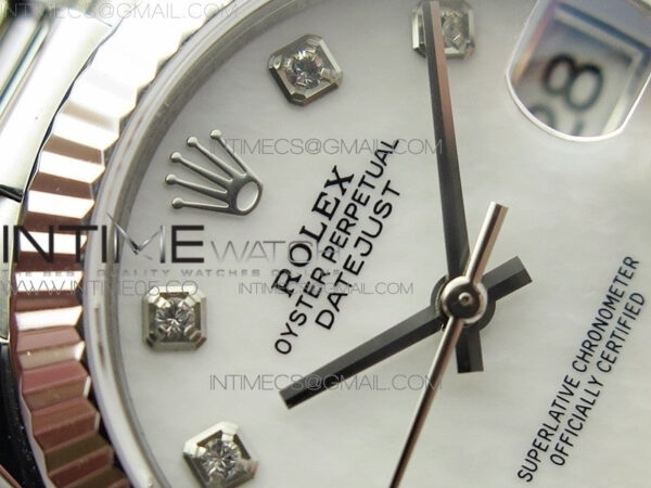 Datejust 31mm 278275 SS BP Best Edition White MOP Crystals Markers Dial on SS President Bracelet - Image 7